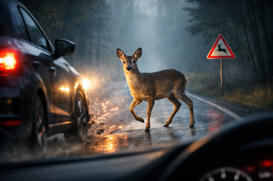 Apdrošinātājs: pavasarī vairāk sadursmju ar meža zvēriem – 69 % gadījumu auto bojā stirnas.