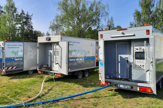 Ūdensvadu skalošanas iekārtas.