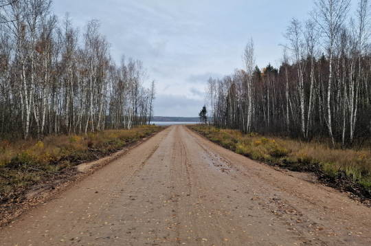 Rokādes ceļš Baltkrievijas pierobežā.