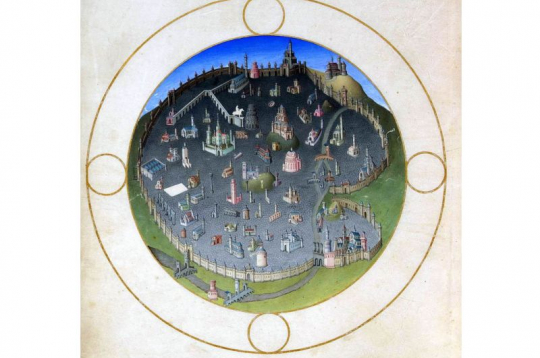 Viduslaiku mākslinieka ap 1416. gadu zīmētais Romas plāns.