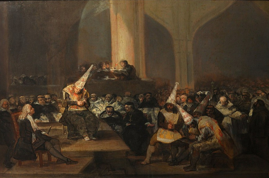 Inkvizīcijas tiesa 19. gs. sākumā spāņu mākslinieka F. Goijas gleznā. Inkvizīcijas tiesa 19. gs. sākumā spāņu mākslinieka F. Goijas gleznā.