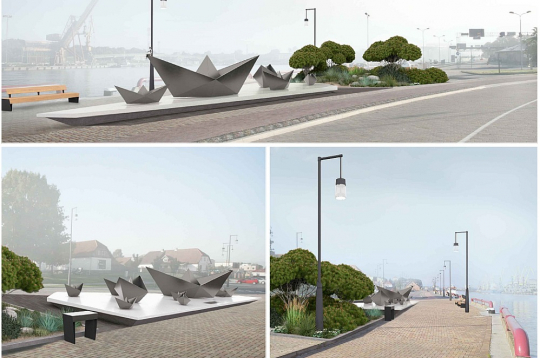 Pieminekļa kompozīciju veidos astoņi dažāda izmēra nerūsējošā tērauda kuģīši. Projekta īstenotāji cer, ka piemineklis kļūs par nozīmīgu kultūrvēsturisku objektu Ventspils pilsētvidē, vienlaikus bagātinot promenādes ainavu.