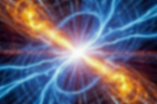 Visuma izplešanās kosmiskās enerģijas uzliesmojumā un zvaigžņu veidošanās.
