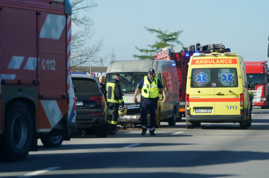 Četru auto avārija uz Jelgavas šosejas.
