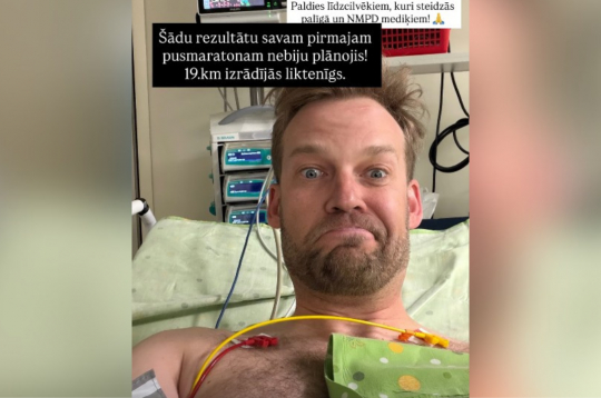 Oskars Lepers pēc "Rimi Rīgas maratona". Oskars Lepers pēc "Rimi Rīgas maratona".