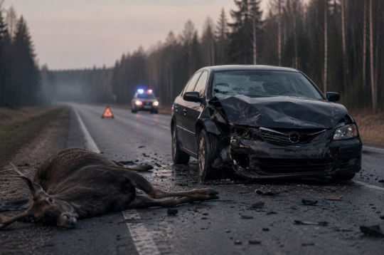 Sestdien rītausmā Krāslavas novadā automašīnas "VW Passat" sadursmē ar meža dzīvnieku gājis bojā transportlīdzekļa vadītājs.