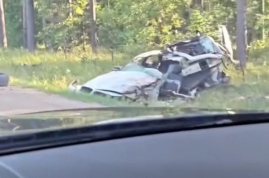 Avārijā cietušais BMW automobilis.
