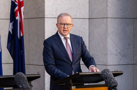 Austrālijas premjerministrs Entonijs Albanīzs.