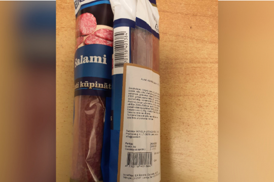 "Biovela" salami desa, kur konstatētas E.coli baktērijas.