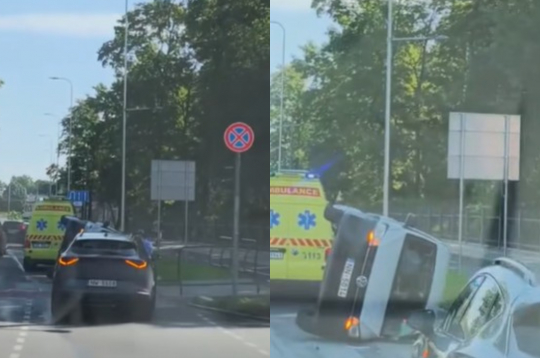 Avārija pie Botāniskā dārza Rīgā. Avārija pie Botāniskā dārza Rīgā.