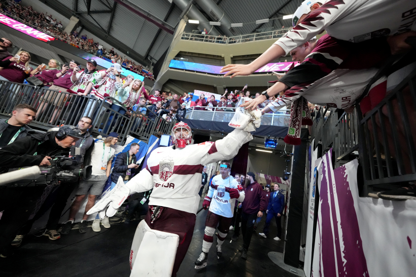 Artūrs Šilovs. Pasaules hokeja čempionāta spēle starp Latvijas un Slovākijas valstsvienībām ''Arēnā RĪga''.