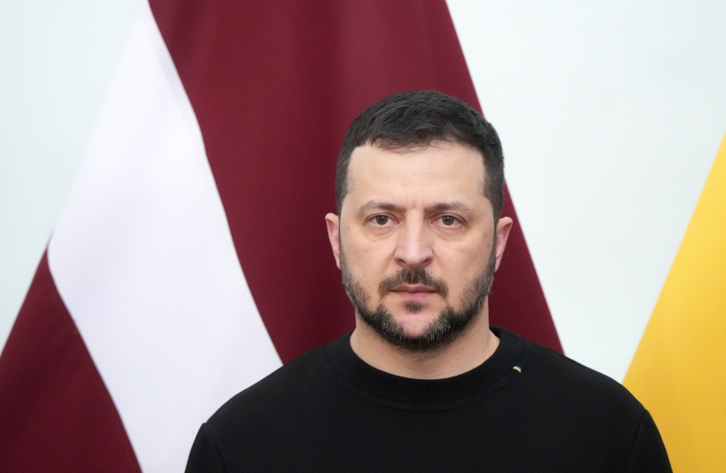 Ukrainas prezidents Volodimirs Zelenskis vizītes laikā Ministru kabinetā.