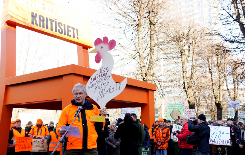 Lauksaimnieku un meža nozares pārstāvju protesta akcija.
