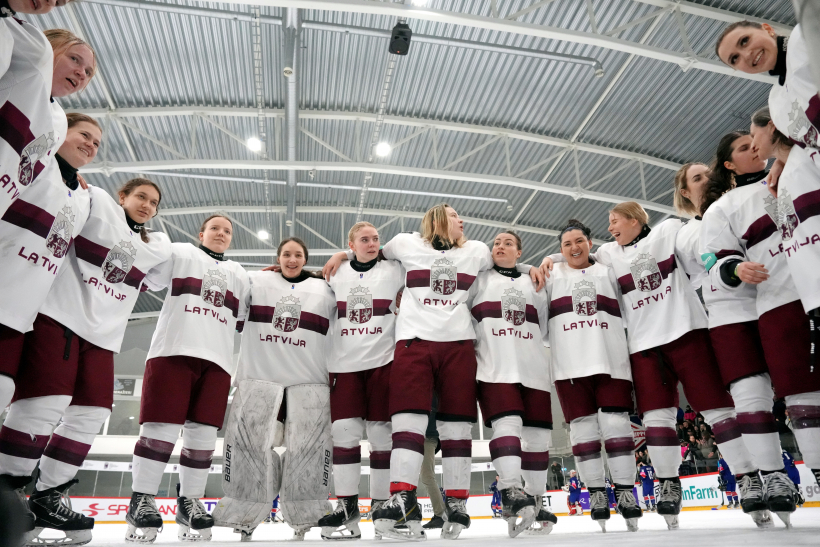 Sieviešu pasaules čempionāta spēle hokejā starp Latvijas un Lielbritānijas valstsvienībām "Volvo" ledus hallē.
