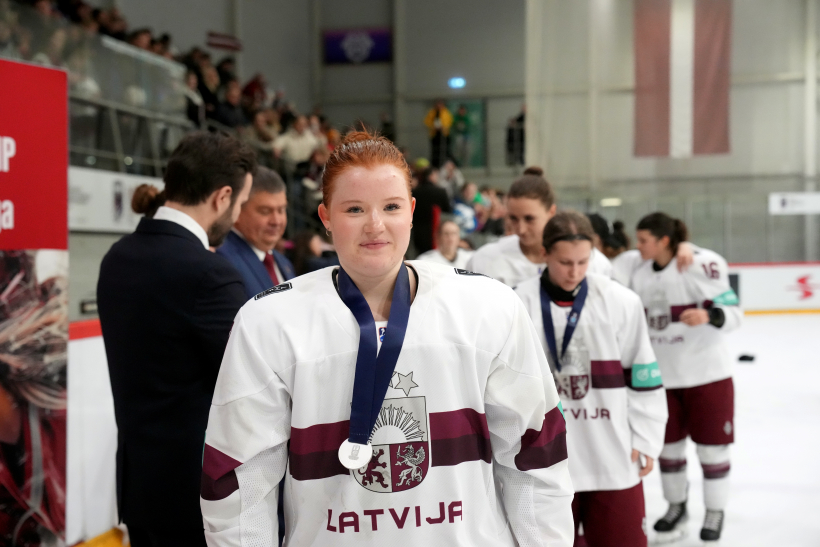 Sieviešu pasaules čempionāta spēle hokejā starp Latvijas un Lielbritānijas valstsvienībām "Volvo" ledus hallē.