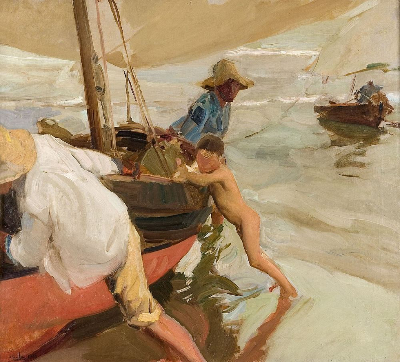 Hoakins Sorolja (Joaquín Sorolla, 1863–1923). Rīta saule Valensijas līcī. 1910. Audekls, eļļa. El Conventet kolekcija, Barselona.