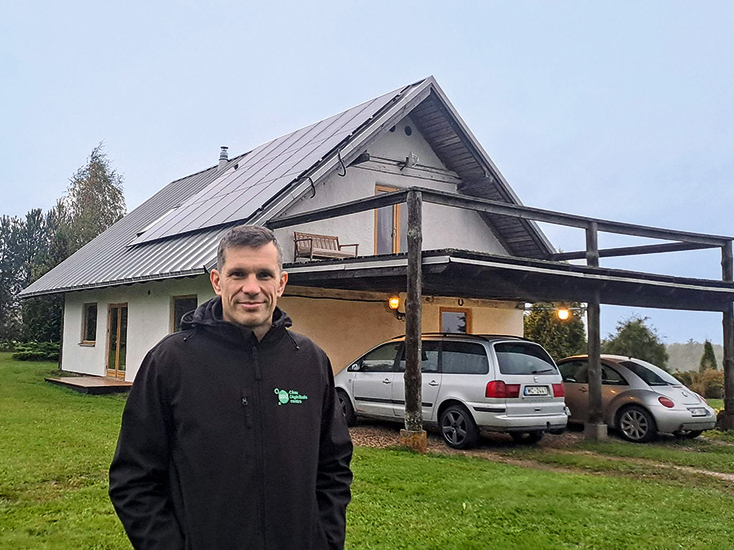 Biedrības "Salmu māja" priekšsēdis Aleksandrs Ļubinskis.