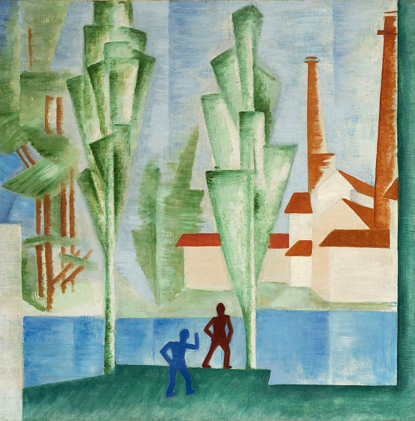 Niklāvs Strunke. "Pilsēta (Ainava)". 1919. Audekls, eļļa. LNMM kolekcija.