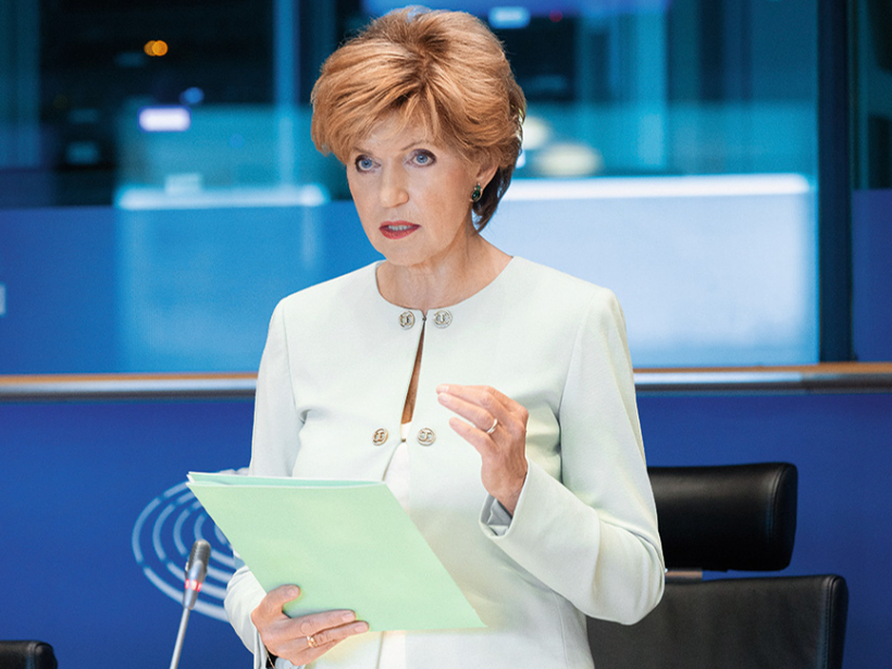 Inese Vaidere konferencē EP par labas pārtikas izmešanas novēršanu.