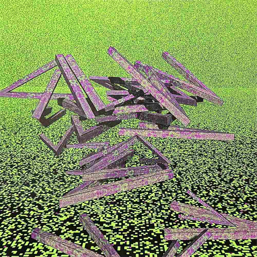 Bernāra Venē "Violeta glezna ar ģeneratīviem leņķiem 6" (2024) mākslinieka personālizstādē "Glezniecība: no racionālā uz virtuālo. 1966–2024" mākslas muzejā "Rīgas birža". 2025.
