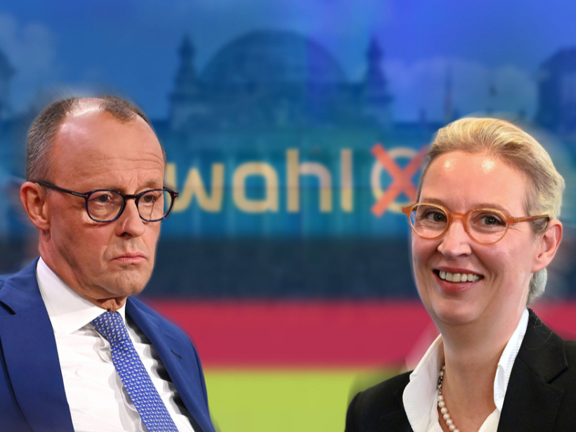 Uz kanclera amatu kandidē Vācijas kristīgo demokrātu līderis Frīdrihs Mercs un partijas “Alternatīva Vācijai” līdere Alise Veidela.