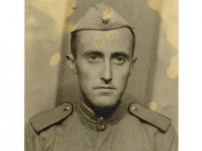 Jānis Sarkanās armijas celtniecības bataljonā, 1945. gads.