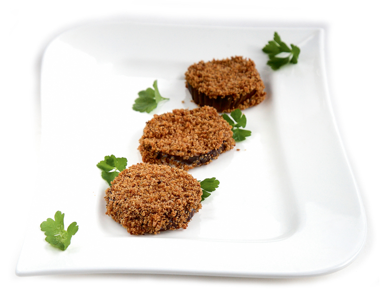 Rīvmaizē cepti baklažāni.