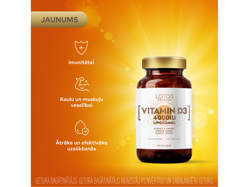 LOTOS PREMIUM liposomālais D3 vitamīns.