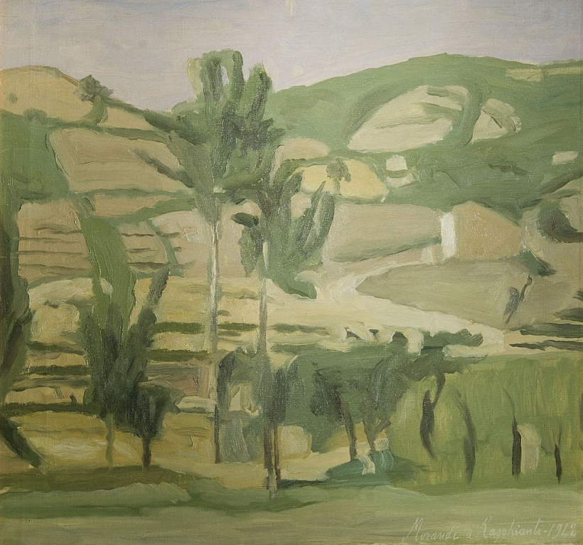 Džordžo Morandi. "Gricanas ainava". 1942. Audekls, eļļa. Piti pils Modernās mākslas galerijas kolekcija, Florence, Itālija.