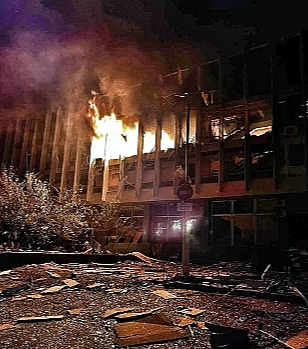 Liesmās Hersonas apgabala zinātniskā bibliotēka.