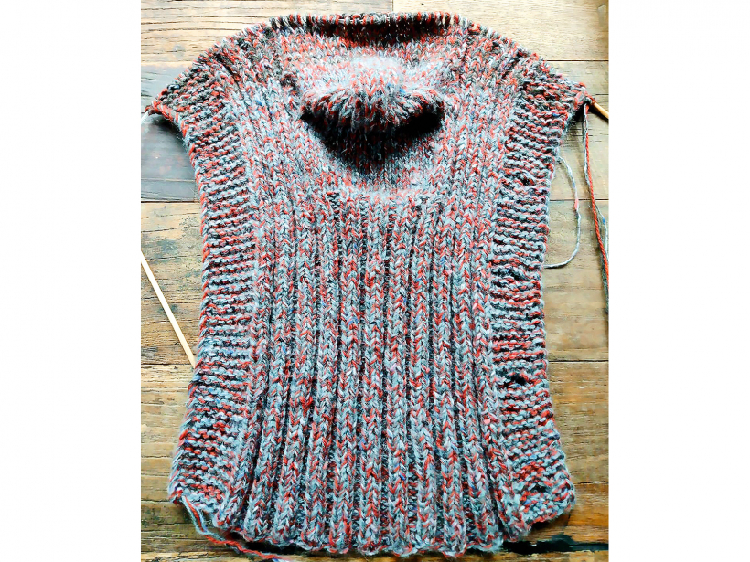 Pogājamo zeķi ada kā šalli. Papēdi un purngalu ada kā parasti.