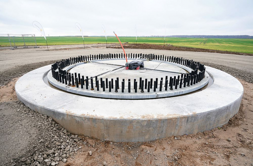 Topošā vēju parka "Pienava Wind" teritorija Tukuma novadā.