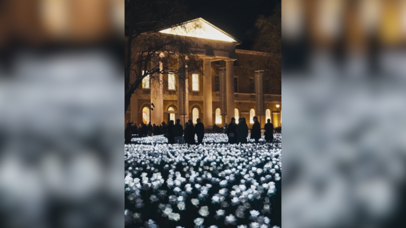 Ekrānuzņēmums no dārza apmeklējuma video.