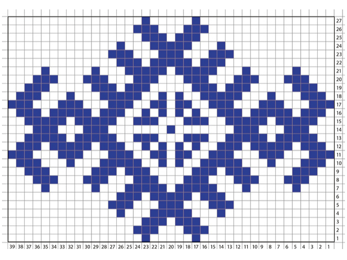 Vestes pērlīšu raksts.