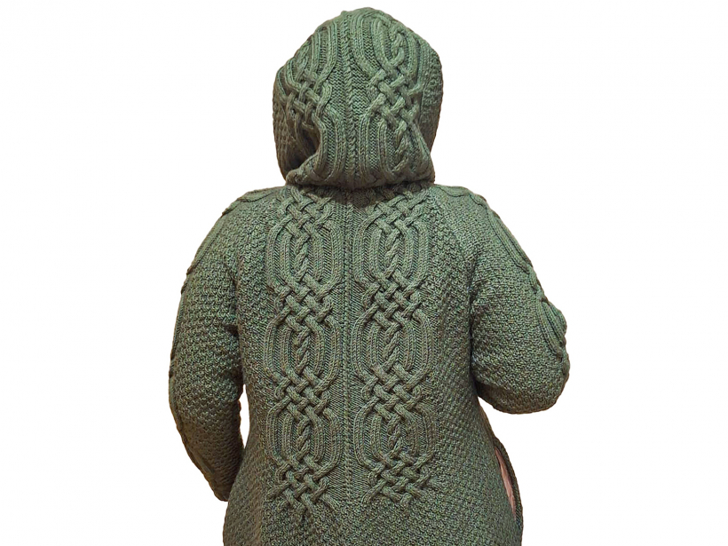 Mēteļa mugurdaļa.