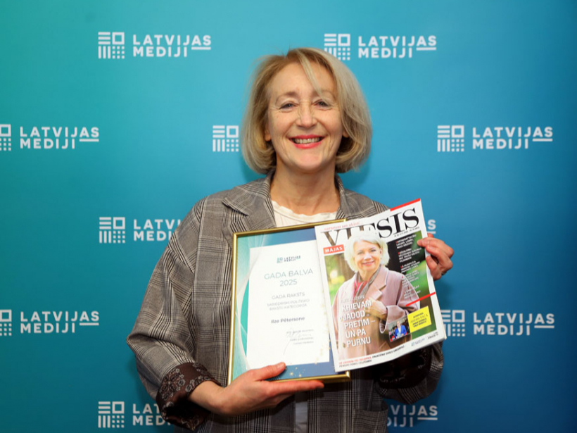 Balva “Gada intervija” – mūsu kolēģei, “Mājas Viesa” redaktora vietniecei žurnālistei Ilzei Pētersonei par sarunu ar Ilzi Auzeri “Jādod pretim – un pa purnu” (“Mājas Viesis”, Nr. 20, 2025.). Sveicam un lepojamies!