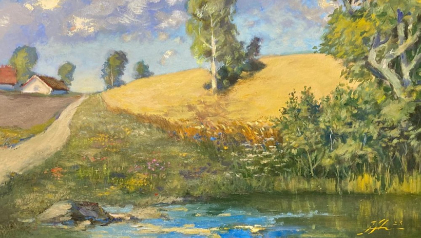 Skats no Jāņa Streiča personālizstādes "Kur šūpulis kārts".