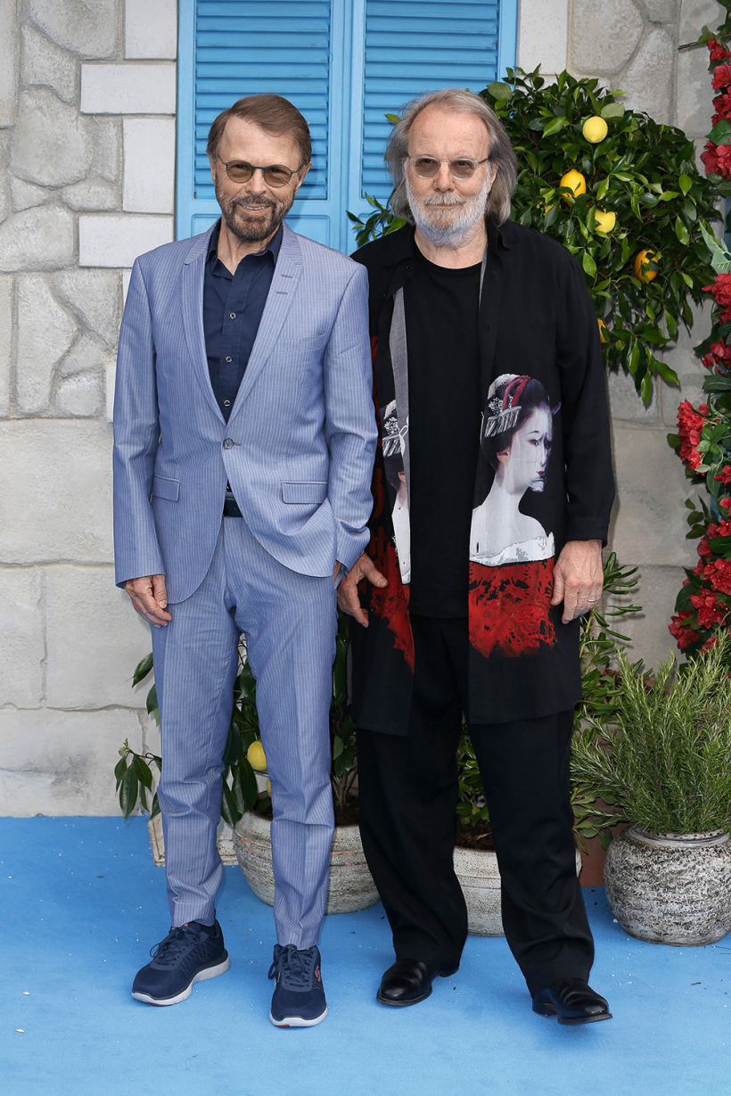 Zviedru rokgrupas ABBA dalībnieki Bjērns Ulveuss (pa kreisi) un Benijs Andersons 2018. gadā.