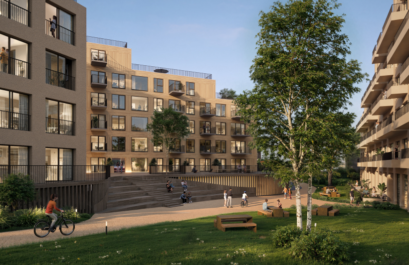 Vienības gatves apkaimē jauns daudzdzīvokļu nama projekts.