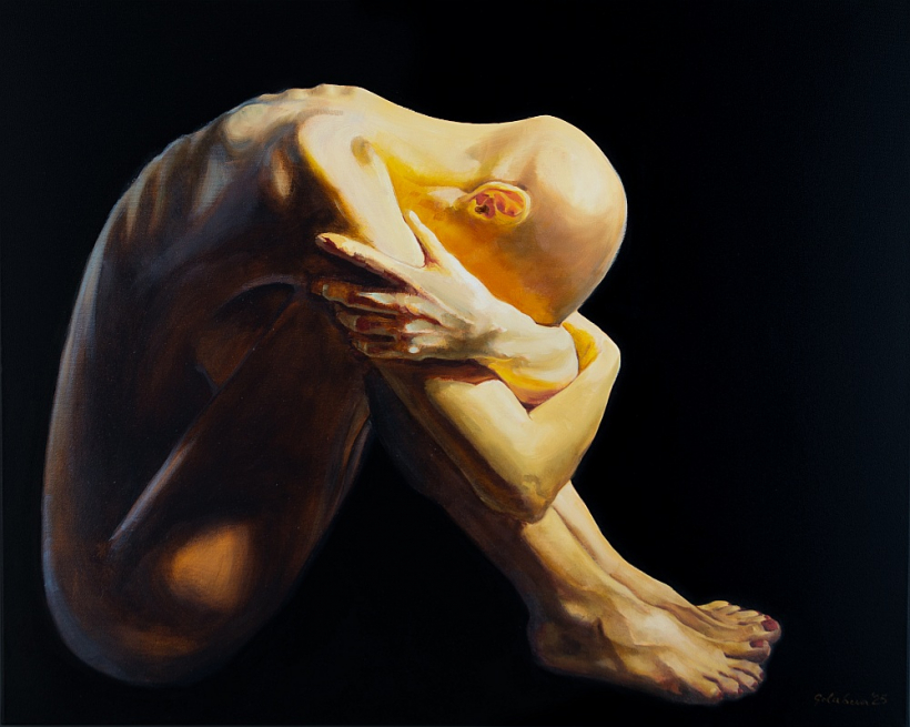 Zoja Golubeva, "Still here". 80x100 cm eļļa/audekls. 2025.