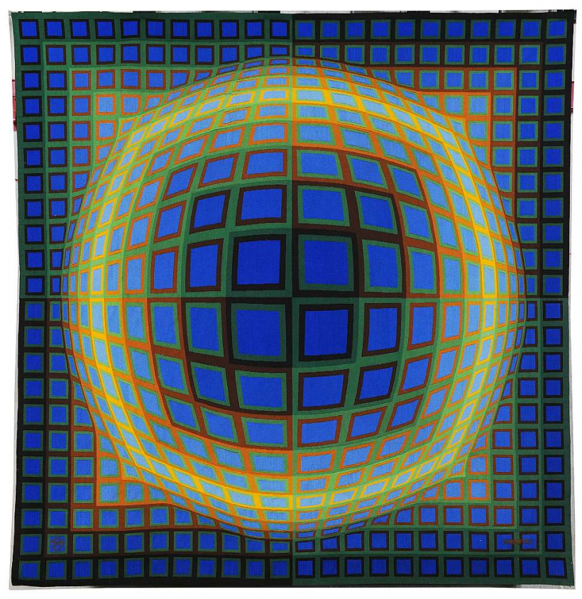 Viktors Vazareli. Gobelēns "Domb A" (1979). 1979. Vilna. "Mobilier national" kolekcija.