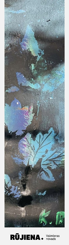 Rūjienas Tautskolas mākslas kursa dalībnieku darbu izstādē "Laika nospiedumi".