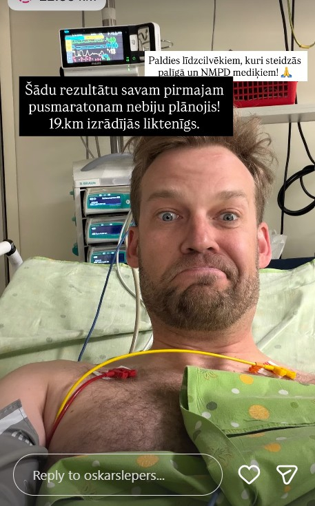 Oskars Lepers pēc "Rimi Rīgas maratona".