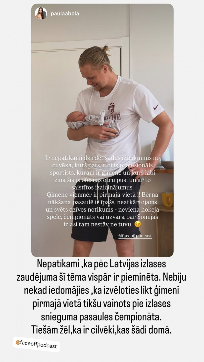 Uvja Jāņa Balinska paziņojums "Instagram" ierakstā.