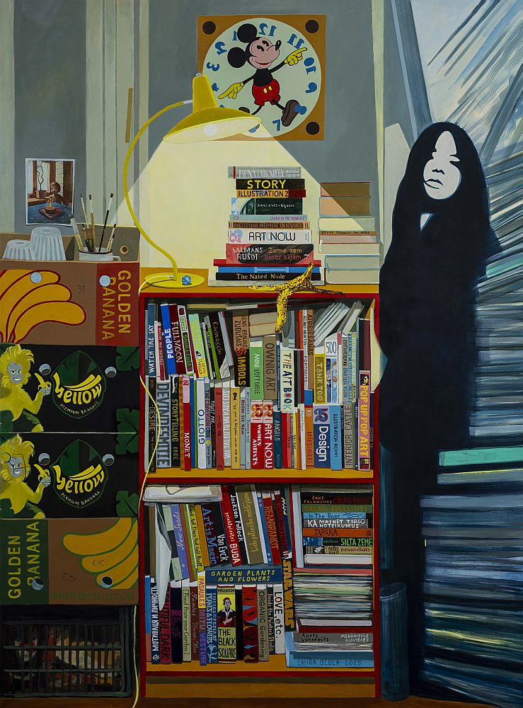 "Izgaismotā realitāte", 2025, audekls, akrils, 197x147 cm.