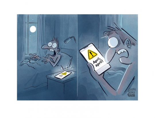 Zīmē Gatis Šļūka. April, april!