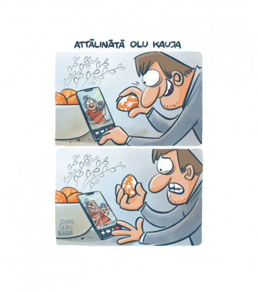 Zīmē Gatis Šļūka. Attālinātā olu kauja