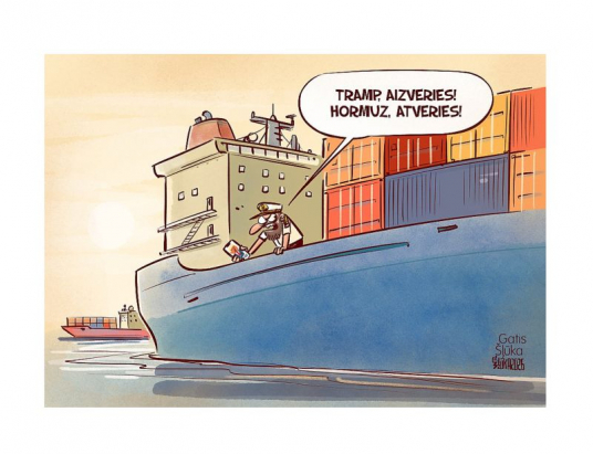 Zīmē Gatis Šļūka. Tramp, aizveries! Hormuz, atveries!