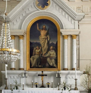 Asares baznīcas altārdaļa.