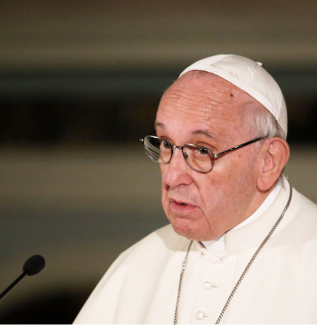 Viņa Svētība pāvests Francisks ekumeniskā dievkalpojuma laikā Doma baznīcā. 2018. gads.